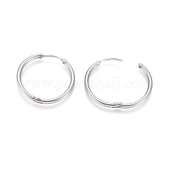Boucles d'oreilles créoles en acier inoxydable 202 résistantes au ternissement&nbsp;EJEW-F111A-25mm-P