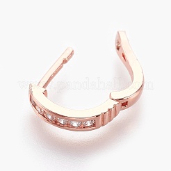 Pendientes de aro de circonio cúbico de micro pave de latón&nbsp;EJEW-F180-01RG
