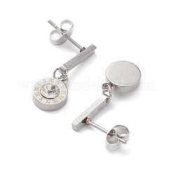 3 paio di orecchini pendenti con stella di strass di cristallo in stile 3 e numeri romani&nbsp;EJEW-B020-02P