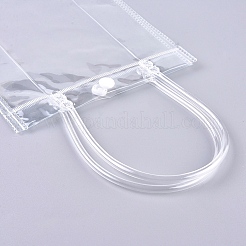 Sacchetto regalo in plastica pvc trasparente per san valentino con manico&nbsp;ABAG-WH0005-20A