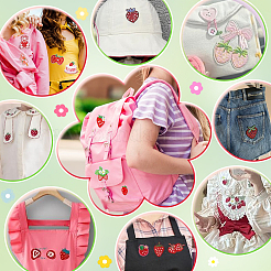 12 Stück 3 Stile Erdbeere computergesteuerte Stickerei Stoff zum Aufbügeln/Aufnähen Patches&nbsp;PATC-PH0001-36