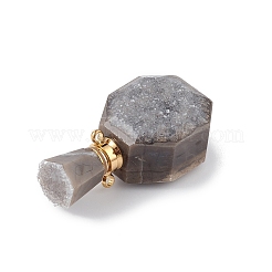 Galvanisierte Anhänger aus natürlichem Druzy-Achat&nbsp;G-L524-10G-03