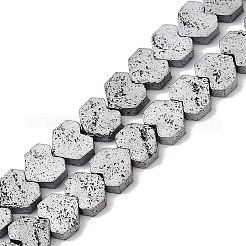 Galvanisierte natürliche Lavasteinperlenstränge&nbsp;G-K388-04A-07