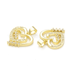 Porte micro ouvrent pendentifs zircone cubique en laiton de placage&nbsp;KK-C011-44G