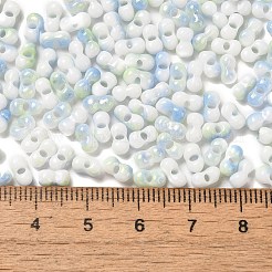 Perline di vetro con vernice da forno bicolore&nbsp;SEED-F005-01A-13
