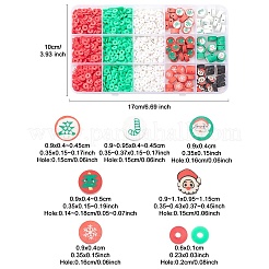 9 Stil weihnachtliche handgefertigte Polymer-Ton-Perlen&nbsp;CLAY-YW0001-91