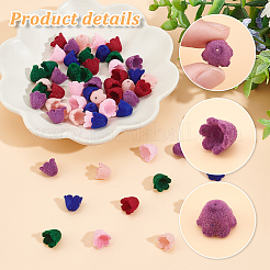 60pcs 6 Farben flockige Acrylperlen&nbsp;MACR-PH0001-55