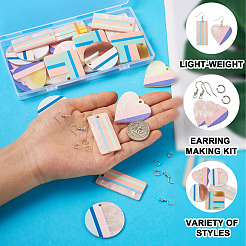 Kit fai da te per realizzare orecchini pendenti bicolore stampati in 3D&nbsp;DIY-FW0001-18