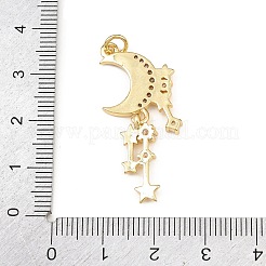 Pendenti in zirconi cubici trasparenti in micro pavè di ottone&nbsp;X-KK-F919-37B-G