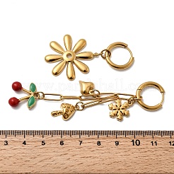 Orecchini a cerchio in acciaio inossidabile smaltato 304&nbsp;LS-EJEW-G451-06G
