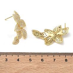 Pendientes de latón y circonitas cúbicas transparentes&nbsp;KK-CBA36A2-06G