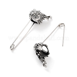 Pendientes de aro con imperdible de acero inoxidable quirúrgico 316 para mujer&nbsp;EJEW-Z050-27AS