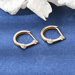 Orecchini a cerchio in ottone con pavé di zirconi cubici&nbsp;KK-CBACA55-16G