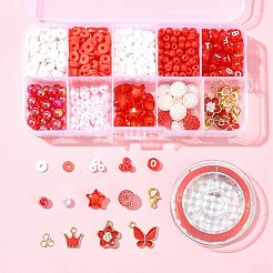 Kits de bijoux de bracelets de perles rondes en acrylique et en verre&nbsp;DIY-FS0006-29D