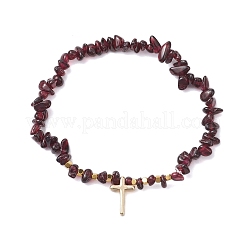 Braccialetti elasticizzati con perline di ematite sintetica non magnetica con chip e cubetti di pietre preziose naturali&nbsp;BJEW-JB10630-02
