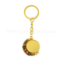 Ciondolo in lega con chip di lapislazzuli naturale e chip di howlite e avventurina verde naturale e occhio di tigre naturale e perline di chip di quarzo rosa naturale portachiavi&nbsp;KEYC-JKC01138-02