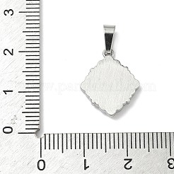 304 Edelstahl Pavé natürliche Muschel Blumenanhänger&nbsp;X-STAS-C103-12P