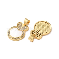 Latón micro pavimenta claro colgantes de circonio cúbico&nbsp;KK-B083-16G-04