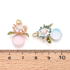 Colgantes de aleación de esmalte y ABS con imitación de perla y vidrio.&nbsp;ENAM-T091-67M