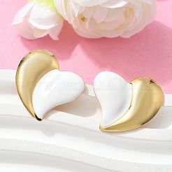 Pendientes de botón de acero inoxidable 304 con forma de corazón&nbsp;EJEW-A130-01G-04