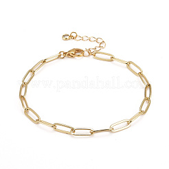 Ensembles de bracelets à maillons en acier inoxydable et de bracelets à chaîne en laiton avec trombone&nbsp;BJEW-JB06181