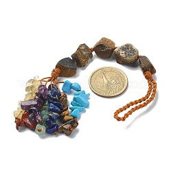 Pépites décorations pendentif oeil de tigre naturel&nbsp;HJEW-JM00992-04
