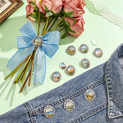 15 broche vintage de aleación ovalada con engaste de cabujón&nbsp;FIND-UN0010-62