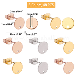 Accesorios para pendientes de botón de acero inoxidable 304 con revestimiento al vacío de PVD&nbsp;STAS-CA0001-17