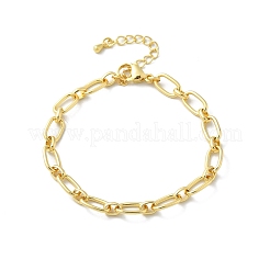 Messing-Armbänder mit ovalen Gliederketten für Frauen und Männer&nbsp;BJEW-K273-15G