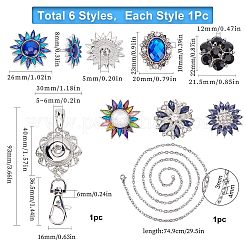 Kit de fabrication de colliers et porte-badges interchangeables avec cordon de bureau et fleurs&nbsp;DIY-SC0021-46