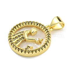 Messing micro pave klare zirkonia anhänger&nbsp;KK-K354-04G-05