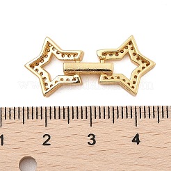 Messing Micro Pave klare Zirkonia Falte über Verschlüsse&nbsp;KK-C075-10G