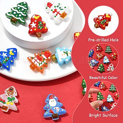 10 Stück handgefertigte Bunte Malerei-Perlen in 10 Farben mit Weihnachtsmotiv&nbsp;LAMP-CJ0002-52