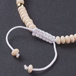 Natürliche fossile geflochtene Perlenarmbänder&nbsp;BJEW-O175-C12