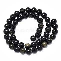 Natürliche goldene Glanz Obsidianstränge Perlen&nbsp;G-R485-09-8mm
