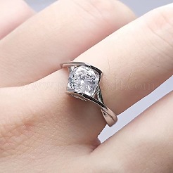 Messing Micro Pave klare Zirkonia Fingerringe&nbsp;FS-WG1B485-01