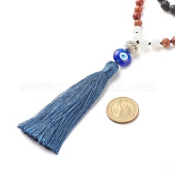 Collana di perle di mala con pietre preziose&nbsp;X-NJEW-JN03814