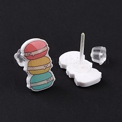 Boucles d'oreilles colorées imitation acrylique alimentaire avec épingles en plastique pour femme&nbsp;EJEW-F293-02A