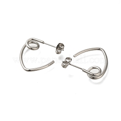 Orecchini a bottone in acciaio inossidabile 304 per donna&nbsp;EJEW-M020-08P