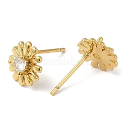 Blumenohrstecker aus Messing mit Zahnstangenbeschichtung&nbsp;EJEW-M235-06G