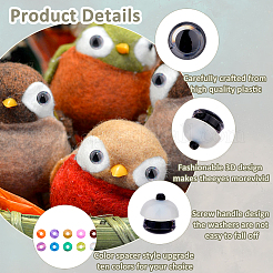 40 Set mit 10 Farben Plastikaugen für Puppen&nbsp;KY-FH0001-42A