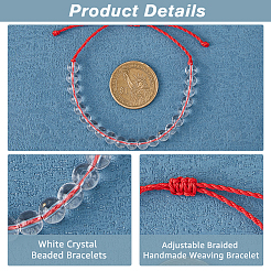 8 Stück 8 Farben natürliches Quarzkristall-Armband-Set mit geflochtenen Perlen&nbsp;BJEW-FI0001-36