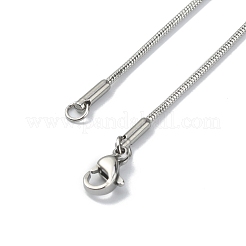 Collana a catena tonda in acciaio inossidabile 304 per uomo e donna&nbsp;NJEW-WH0002-15B-P