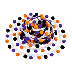 7 m bunte Polyester-Pompon-Ballfransen&nbsp;OCOR-PH0007-13B
