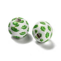 St. Patrick's Day Serie bedruckte Schima Holzperlen aus Europa&nbsp;WOOD-V002-01A