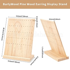 Présentoir de boucles d'oreilles en bois de pin&nbsp;EDIS-WH0008-08A