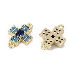 Ciondoli di collegamento in ottone con zirconi cubici blu&nbsp;KK-I719-01G