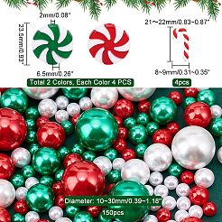 12 Stück Weihnachts-Kunststoffperlen und handgefertigte Polymer-Ton-Cabochons&nbsp;KY-PH0001-78