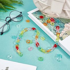 700pcs 7 Farben transparente Acrylverbindungsringe&nbsp;TACR-FH0001-08