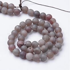 Galvanisierte natürliche Druzy Geode Achat Perlenstränge&nbsp;G-R345-12mm-58